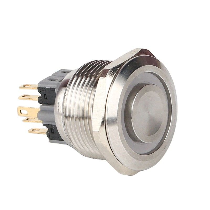 Công tắc nút nhấn kim loại chiếu sáng 28mm Đèn LED loại tròn 500V