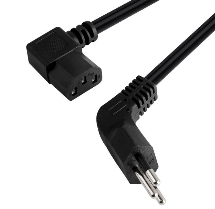 Dây nguồn AC C13 Brazil Cáp cắm điện góc phải 90 độ