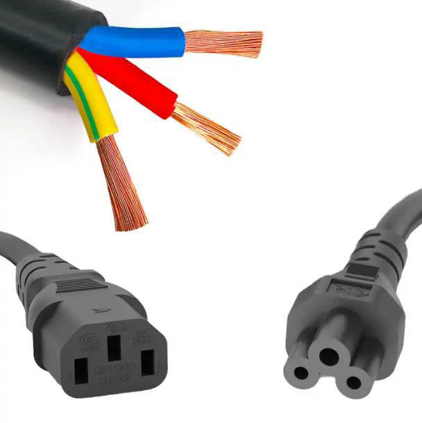 Cắm Dây nguồn AC Châu Âu 250V Dây nguồn IEC C13 thẳng nhẹ