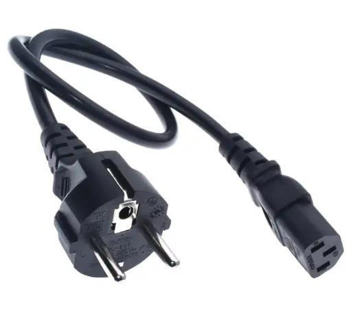 Cắm Dây nguồn AC Châu Âu 250V Dây nguồn IEC C13 thẳng nhẹ
