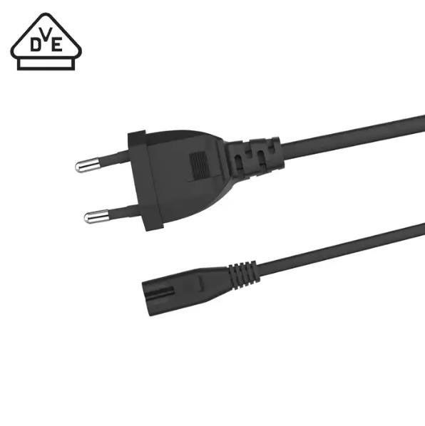 Dây nguồn AC linh hoạt của EU Dây nối điện nhẹ 2 pin