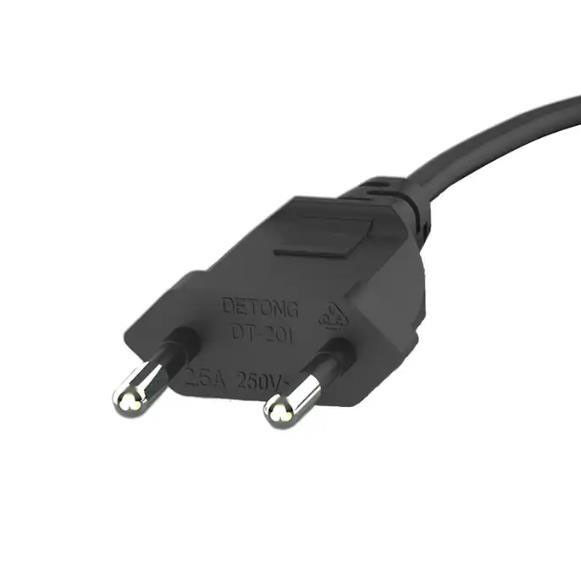 Dây nguồn AC linh hoạt của EU Dây nối điện nhẹ 2 pin