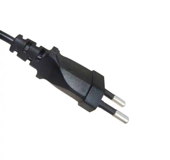 Dây nguồn AC linh hoạt của EU Dây nối điện nhẹ 2 pin