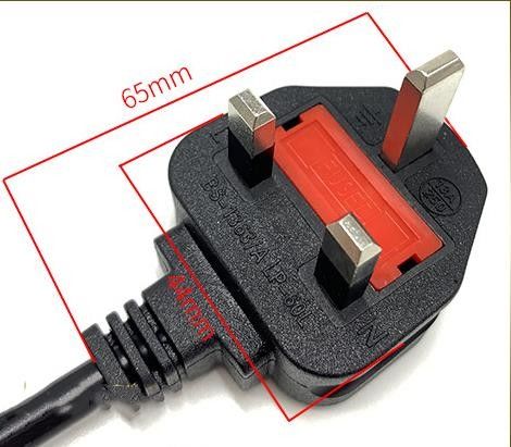 Dây nguồn AC IEC Vương quốc Anh 1,5M 3 phích cắm Prong Cáp chính 5Ft