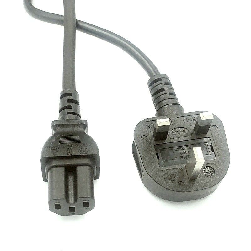 Dây nguồn AC IEC Vương quốc Anh 1,5M 3 phích cắm Prong Cáp chính 5Ft