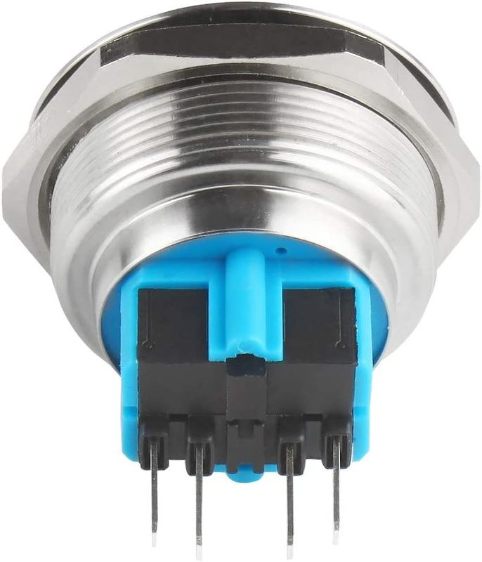Bật nguồn Tắt nút ấn kim loại Công tắc đèn LED loại vòng chiếu sáng 30 mm