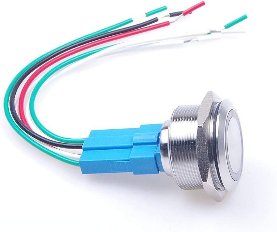 Bật nguồn Tắt nút ấn kim loại Công tắc đèn LED loại vòng chiếu sáng 30 mm