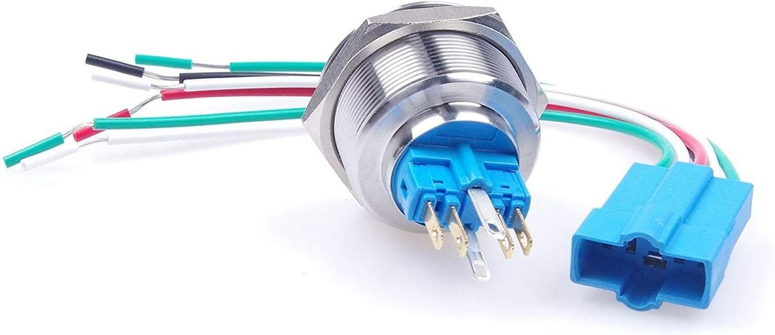 Bật nguồn Tắt nút ấn kim loại Công tắc đèn LED loại vòng chiếu sáng 30 mm