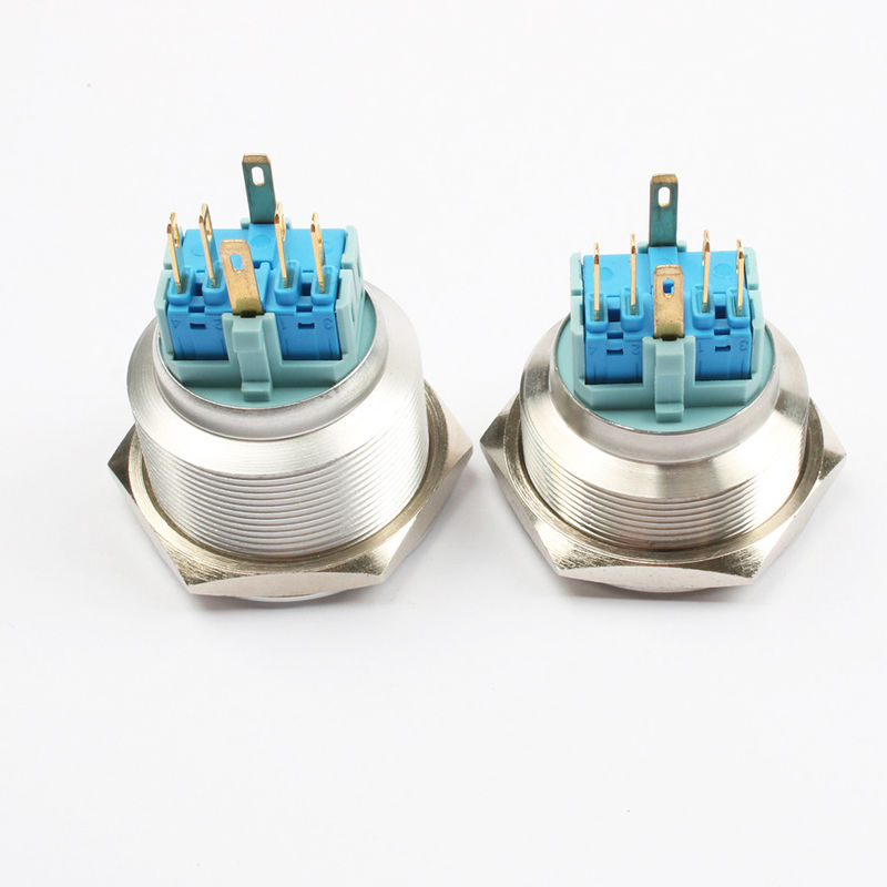 Bật nguồn Tắt nút ấn kim loại Công tắc đèn LED loại vòng chiếu sáng 30 mm