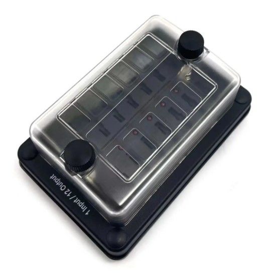 Auto ATO ATC Fuse Box Waterproof 12 Circuit Fuse Holder Sticker Label 12 In 12 Out Cho xe buýt