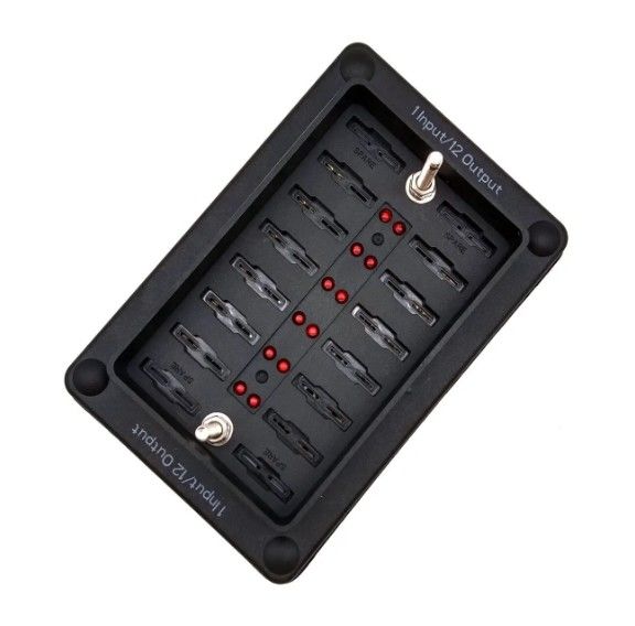 Auto ATO ATC Fuse Box Waterproof 12 Circuit Fuse Holder Sticker Label 12 In 12 Out Cho xe buýt