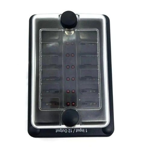 Auto ATO ATC Fuse Box Waterproof 12 Circuit Fuse Holder Sticker Label 12 In 12 Out Cho xe buýt