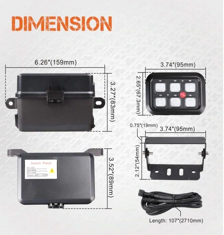 6 Gang 12V Led Switch Panel RGB Kit Tự động Đảm bóng Universal Light Bar Controller Với APP