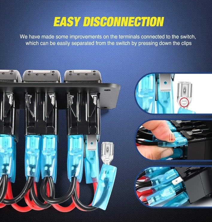 DC12V 24V 3 Gang Đỏ LED Light Rocker Switch Panel Box Với Bộ sạc USB kép 4.8A Voltmeter cho xe ô tô Hải quân xe tải Tàu thuyền