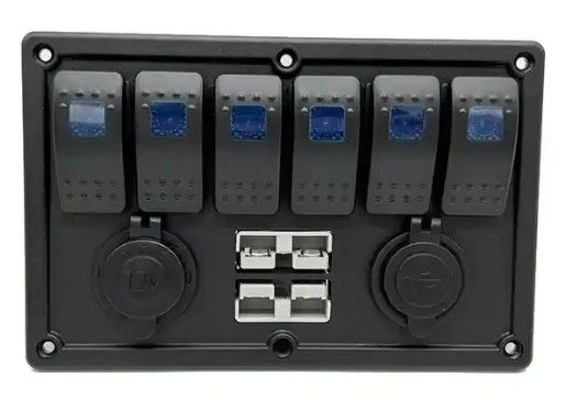 12V 8 Way Gang Rocker Switch Panel với W / 50A Cắm Anderson kép