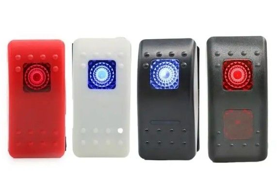 12V 24V chiếu sáng màu xanh lá cây đèn LED biểu tượng chống nước laser On / Off Boat Rocker Switch cho xe hơi thuyền Marine RV