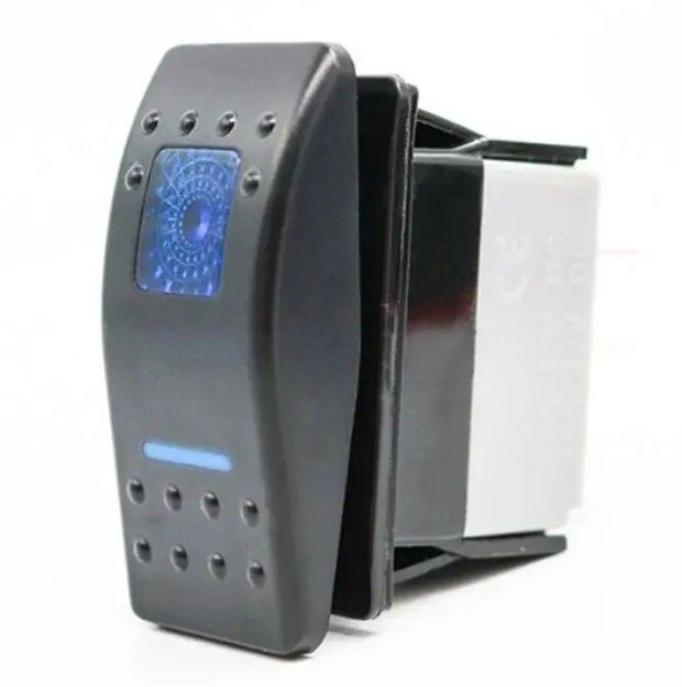 12V 24V chiếu sáng màu xanh lá cây đèn LED biểu tượng chống nước laser On / Off Boat Rocker Switch cho xe hơi thuyền Marine RV
