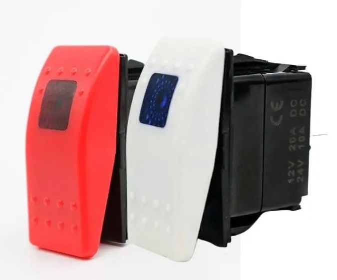 12V 24V chiếu sáng màu xanh lá cây đèn LED biểu tượng chống nước laser On / Off Boat Rocker Switch cho xe hơi thuyền Marine RV