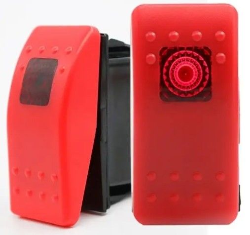 12V 24V chiếu sáng màu xanh lá cây đèn LED biểu tượng chống nước laser On / Off Boat Rocker Switch cho xe hơi thuyền Marine RV