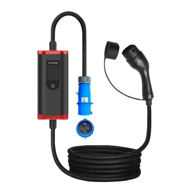 IP65 16A-40A tùy chỉnh có thể điều chỉnh SAE J1772 loại 1 Bộ sạc xe EV di động Trạm sạc di động