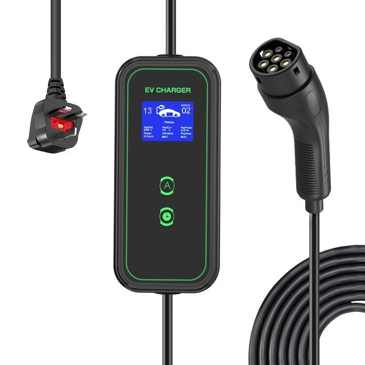 3.5KW 7KW 11KW Tiêu chuẩn châu Âu Cắm loại 2 Cáp sạc AC di động Nhà Sạc EV di động 7KW áo khoác Tpe
