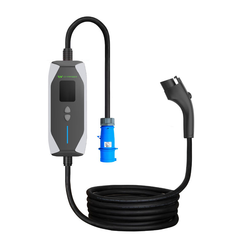 Bộ sạc EV khẩn cấp di động 7KW Bộ sạc EV năng lượng mới 0,96 inch loại 2