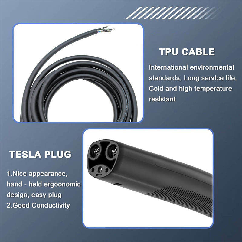 Tesla NACS Plug 5M 7m 10m Cáp SAE J3400 Cáp nạp súng EV cắm mở