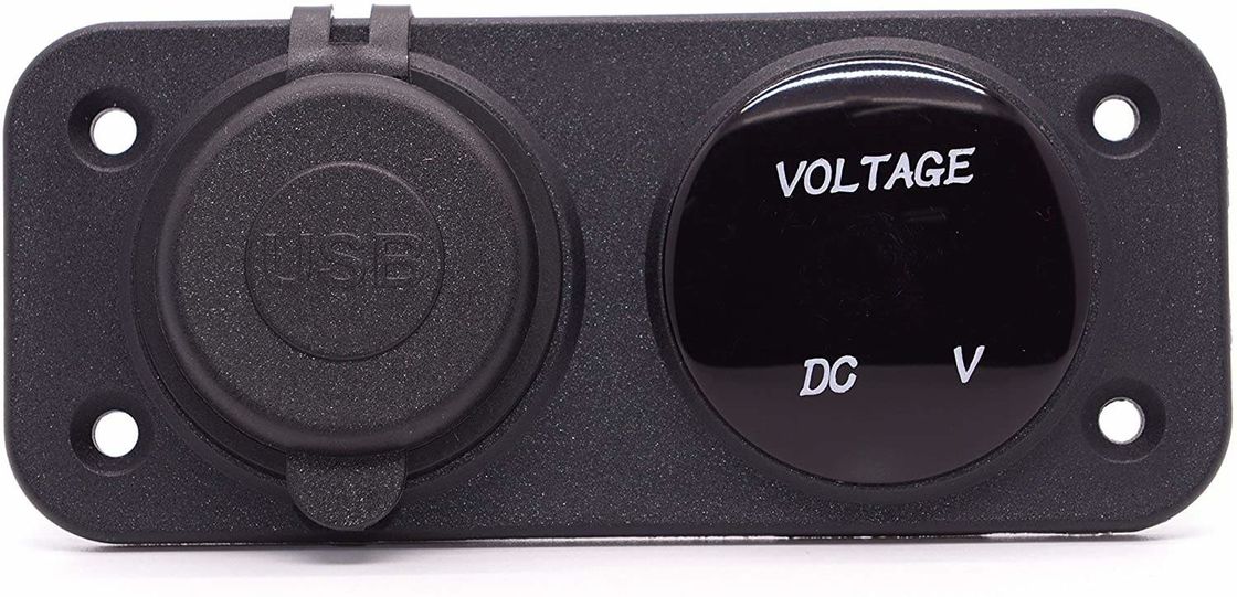 DC 12V 24V LED Digital Voltmeter USB Outlet Power Socket Panel 3.1A Sạc