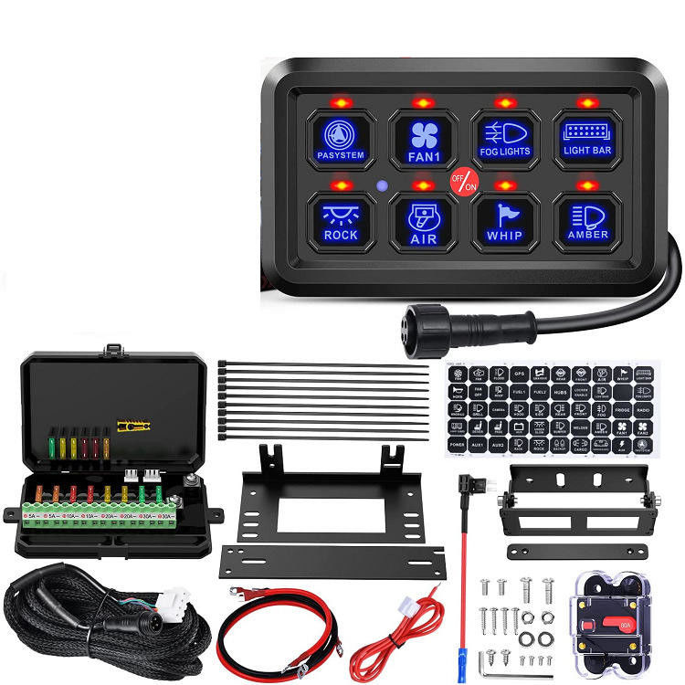 Vật liệu ABS 8 Gang Spod Switch Panel 600w Kết hợp loại chuyển đổi