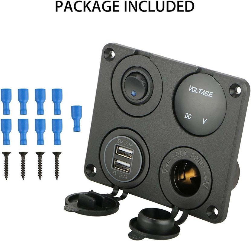 Đường viền chuyển đổi ô tô tùy chỉnh ổ cắm bật thuốc lá & đèn LED bật tắt Rocker Toggle Switch