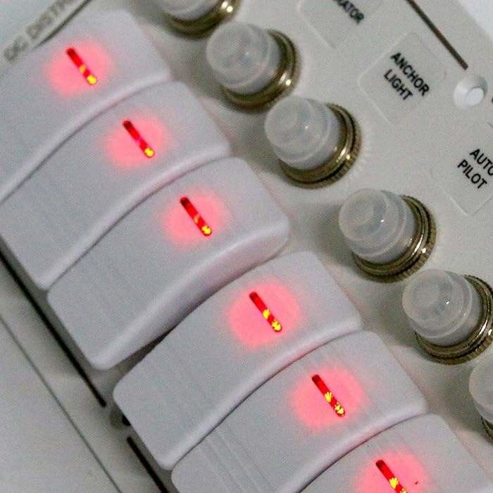 12-24V 6 Gang Boat Switch Panel Blue LED Rocker On-Off Bộ ngắt mạch tùy chọn