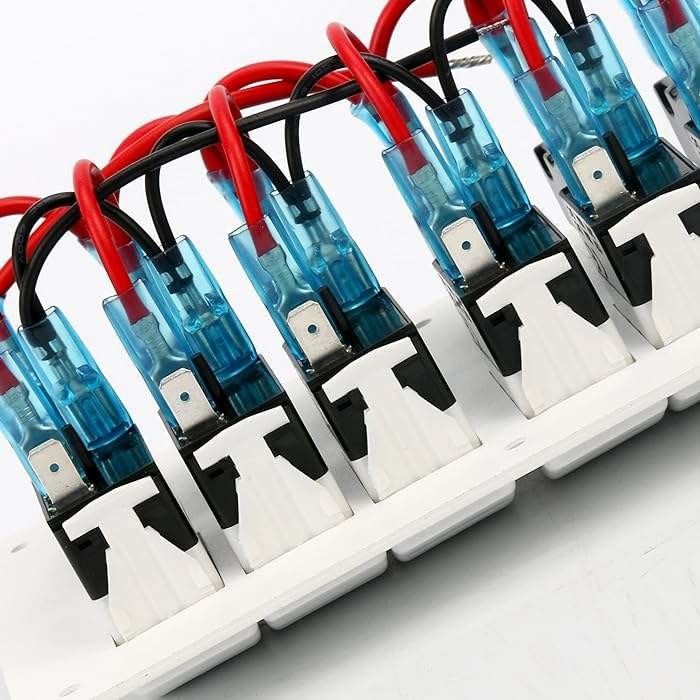 12-24V 6 Gang Boat Switch Panel Blue LED Rocker On-Off Bộ ngắt mạch tùy chọn