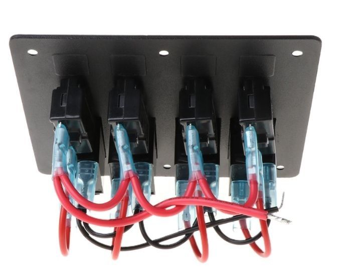 DC 12V 6 Gang Rocker Switch Panel với đèn LED màu đỏ cho thuyền xe hơi