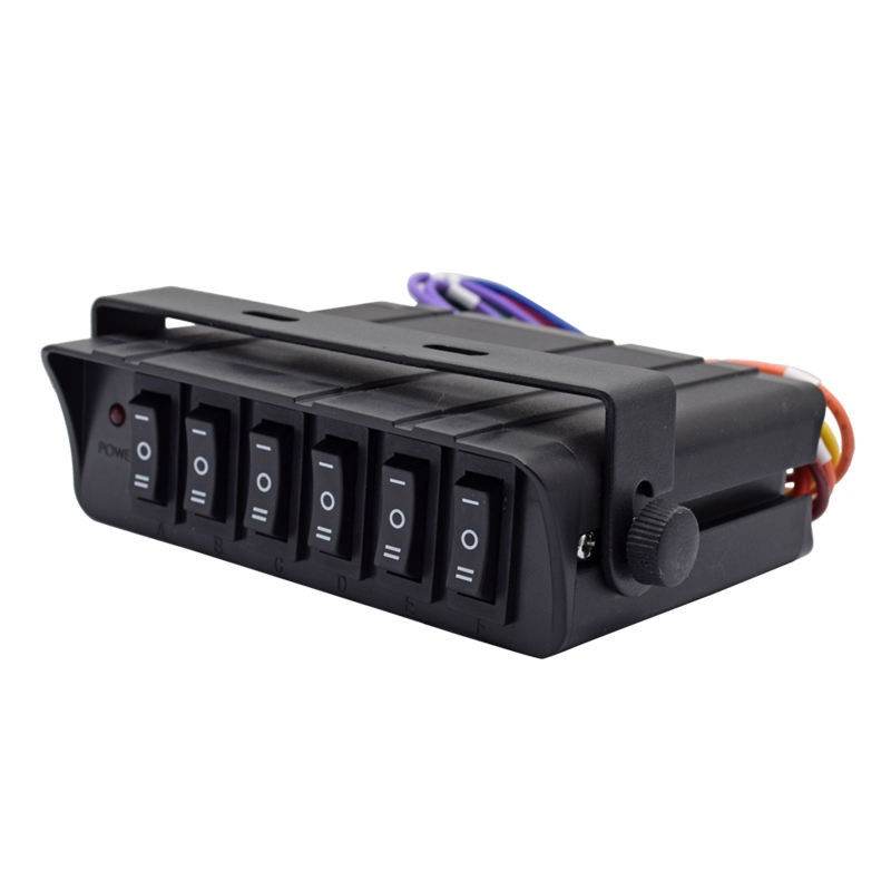 6 hộp chuyển mạch Gang Rocker SPST On / Off Rocker Toggle Switch Panel 30Amp Max 12 dây AWG