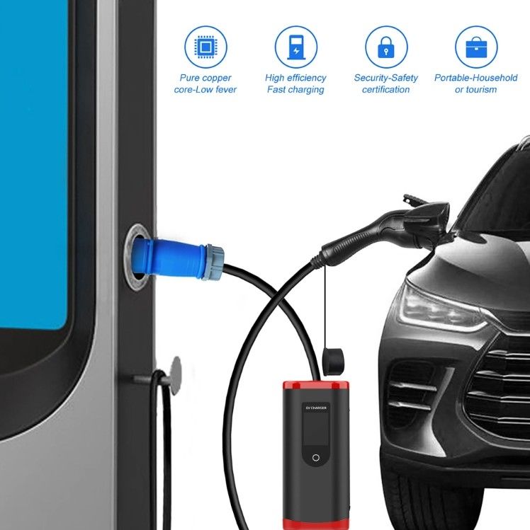 Nhà máy 8a-32a Bộ sạc xe điện nhanh có thể điều chỉnh SAE J1772 TYPE1 Bộ sạc EV di động