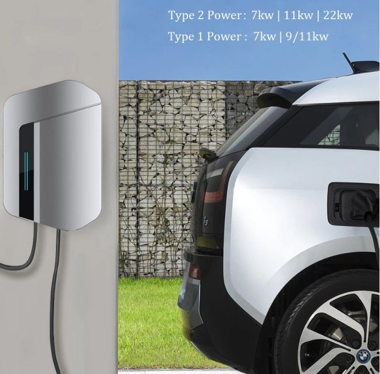 Bộ sạc hộp tường AC thương mại 7kw Ocpp1.6 Ac Ev Wallbox Trạm sạc xe điện cho TESLA NACS