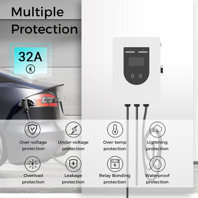 Loại 2 Sử dụng gia đình Sử dụng thương mại 32A EV sạc 14KW Cấp độ 2 Sạc EVSE Wallbox Station